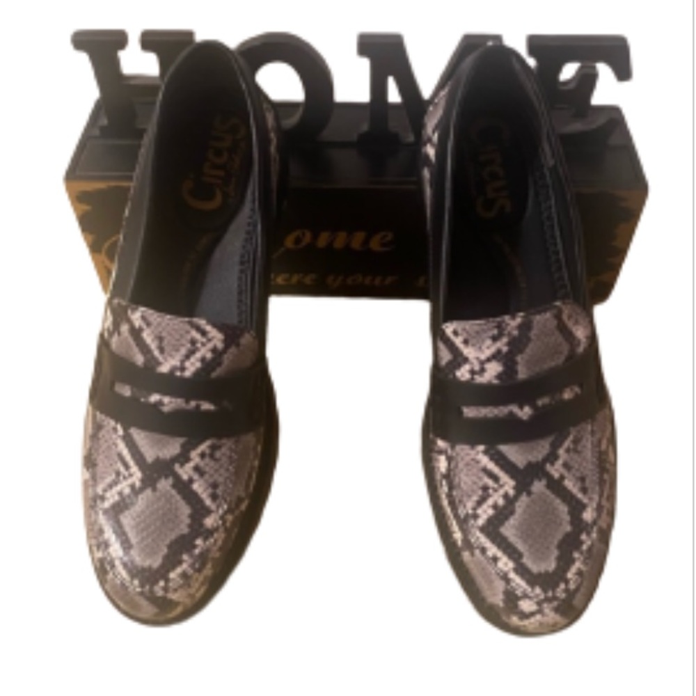 Circus By Sam Edelman Snake Python Skin Chunky Platform Heel Loafer Shoe